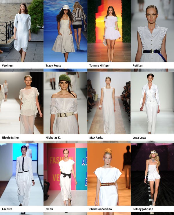 Direto da semana de moda de NY, o branco invadiu todos os cantos